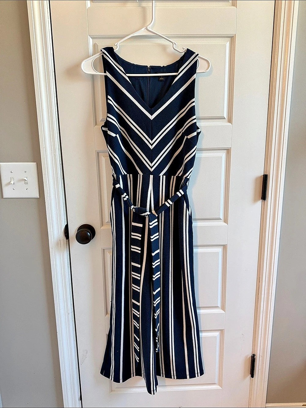 Ann Taylor Factory Striped Midi Dress in Blue & White Size Small